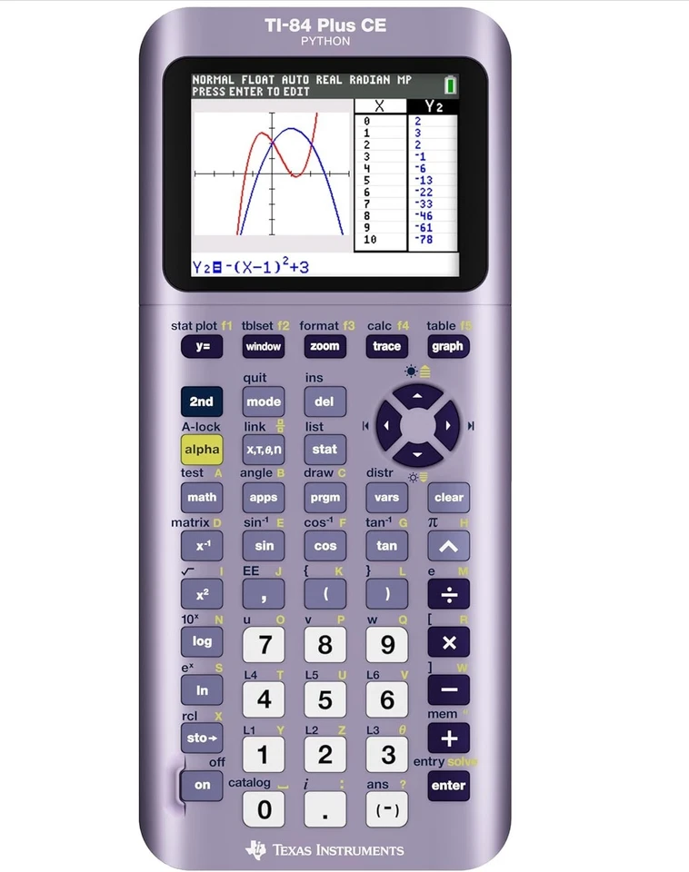 TI-84 Plus CE Python Graphing Calculator, Infinitely Iris - Rechargeable Design - Image 3 of 4
