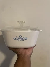 Vintage 2.5qt Corning Ware Casserole Dish With Pyrex Glass Top