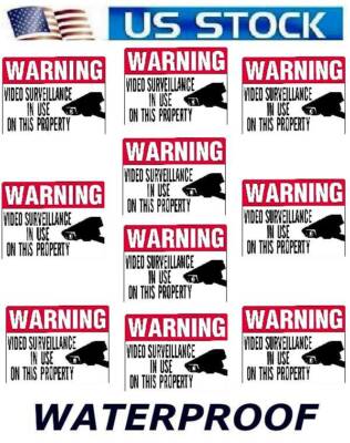 RED WINDOW STICKERS FOR HOME SECURITY SYSTEM CAMERAS BURGLAR ALARM WARNING SIGNS
