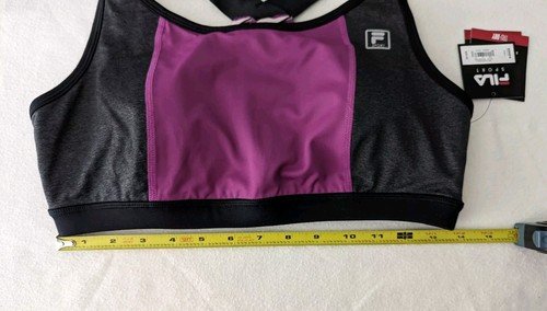 Fila Sport Sports Bra Women's Size L Pink Black Gray Strappy Racerback - Picture 10 of 10