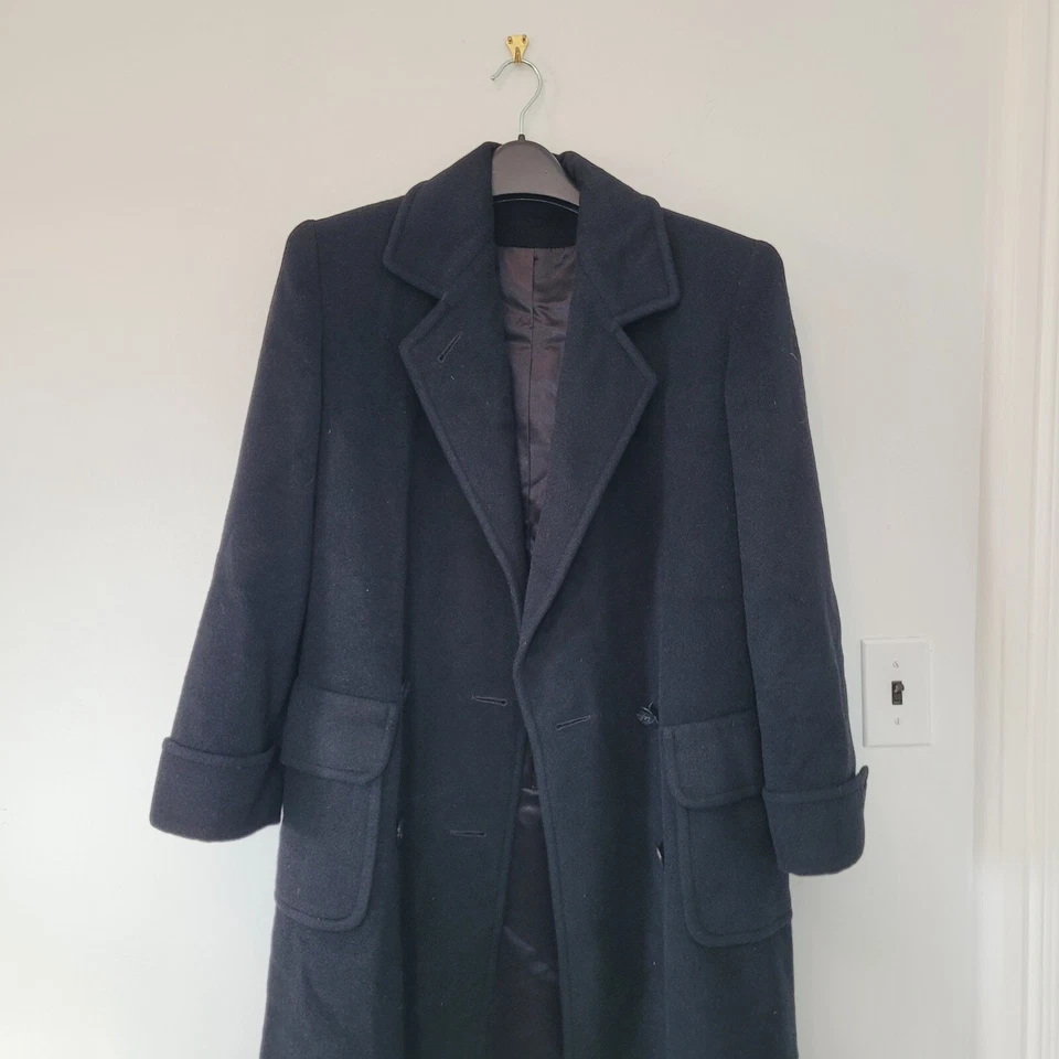 Abrigo de invierno vintage Regency 100 % pelo camel negro EE. UU. pequeño/medio pesado y cálido Foto 4 de 4