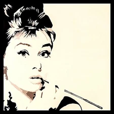 FRAMED Just Smokin Audrey Hepburn By Popartqueen 12x12 Art Print Poster Pop Art