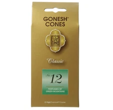 1 pack  Gonesh Incense Cone Pack 25 Cones: #12 Green Mountains