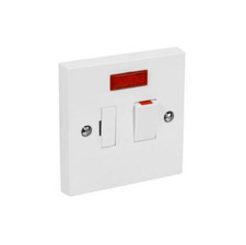 AXIOM 13A Fused Switched Connection Unit with Neon 5amp Side Flex Outlet, screws
