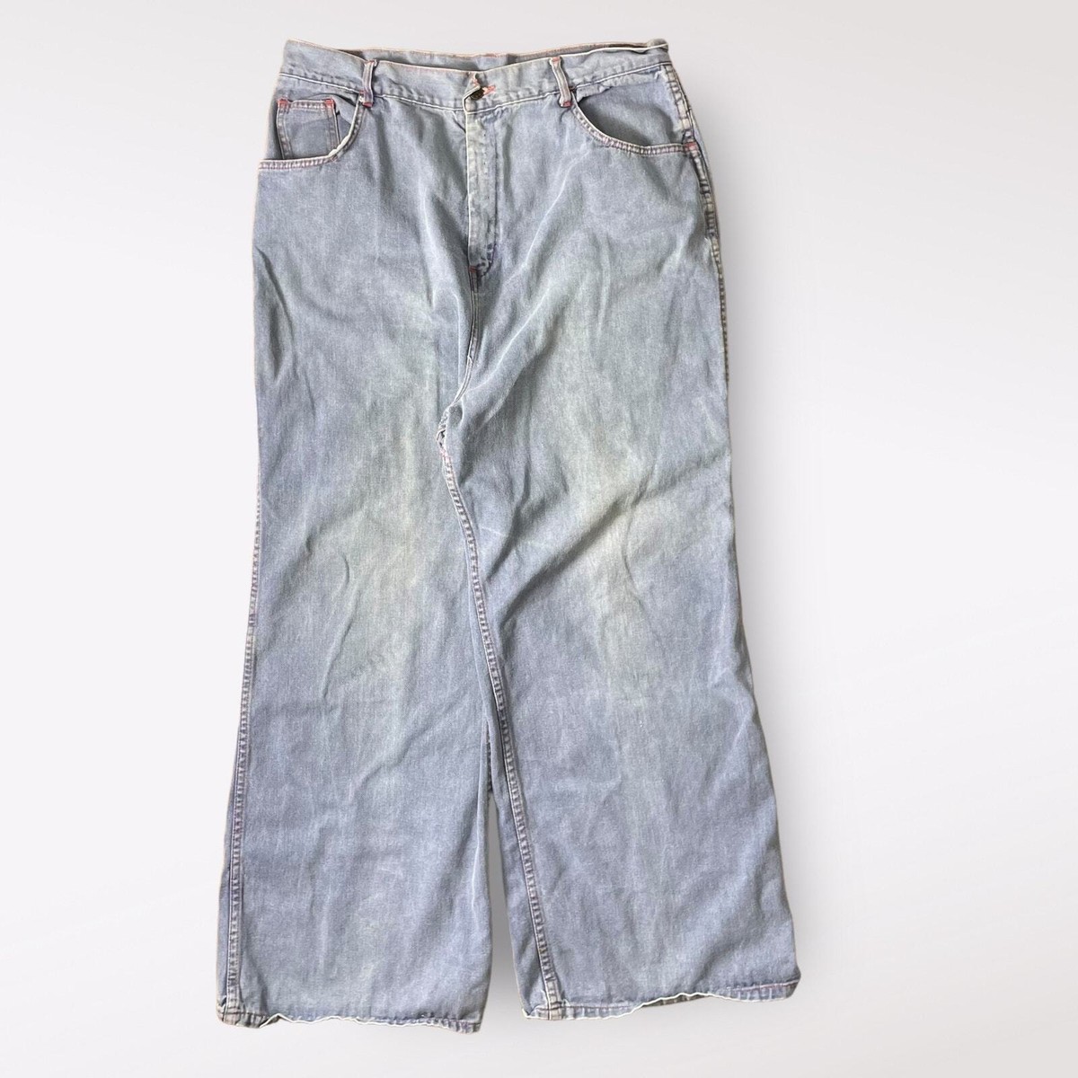 Vintage 70s High Waist Wide Leg Bell Bottom Baggy Jeans Size 36 | eBay