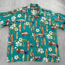Reyn Spooner Shirt Adult Extra Large Joe Kealoha Hawaiian Button Up Ford Cars XL