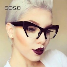 Fashion Retro Half frame Cat eye Women Glasses Frame Can Be Equipped