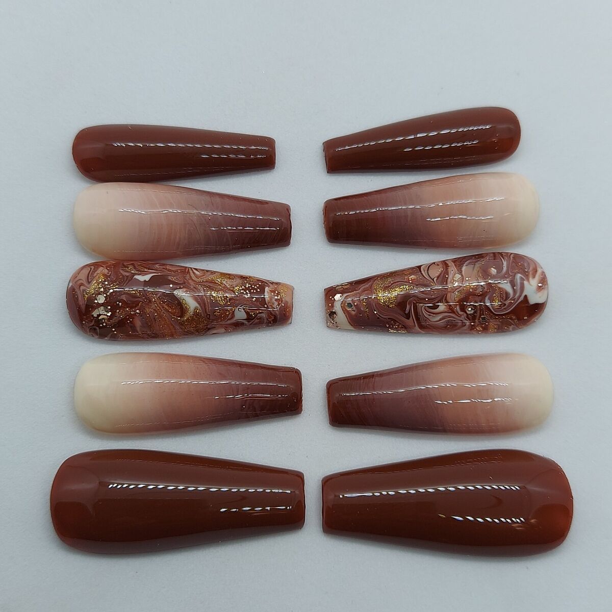 brown and gold nail designs