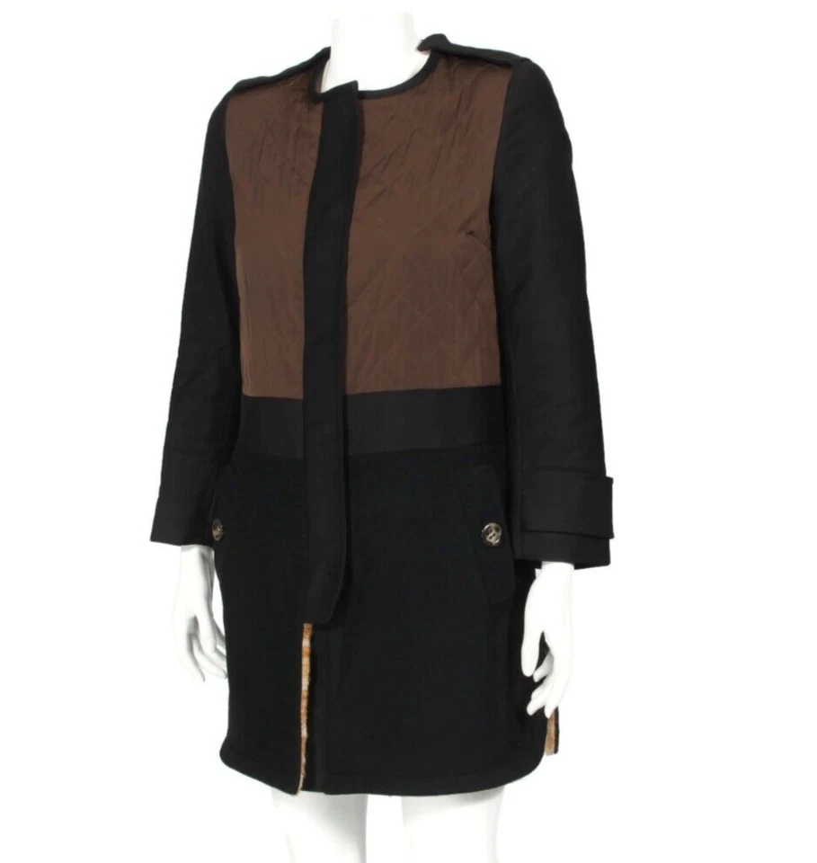 Abrigo acolchado MISSONI negro verde lana/cachemira forro mohair tinte espacial talla 6/132 Foto 3 de 4