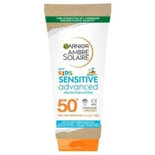6 x Garnier Ambre Solaire Kids Sensitive Advanced Lotion SPF50+ Tube 175ml 57.33 per litre