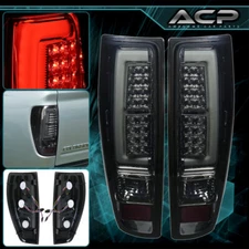 For 04-12 Chevy Colorado LED Tube Chrome Tail Light Signal Lamps Assembly Smoked