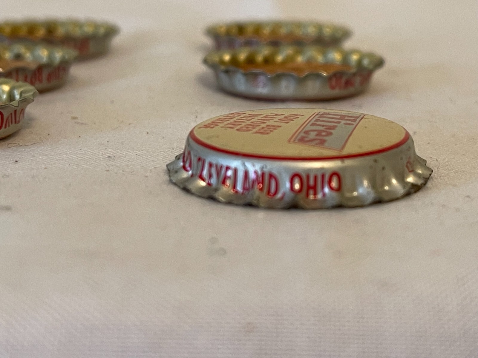 6 Hires Root Beer Bottle Caps Cotton Club Bottling Co Cleveland Ohio