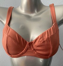 Victoria's Secret Swim Bikini Top Canyon Rose Ribbed Wicked Underwire Sling 34DD