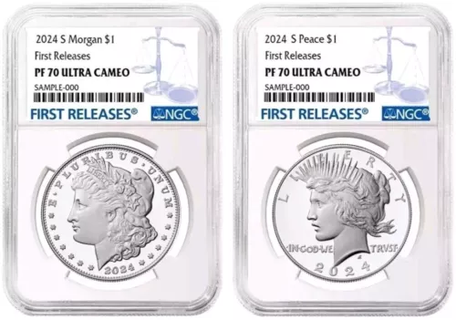 2024 S Proof Morgan & Peace Dollar 2 Coin Set NGC PF70 FR First Releases Presale