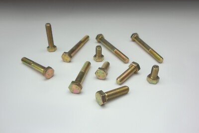 M7 Sechskantschrauben , gelb verzinkt , (12-80 mm Länge) 8.8 DIN 933 DIN 931