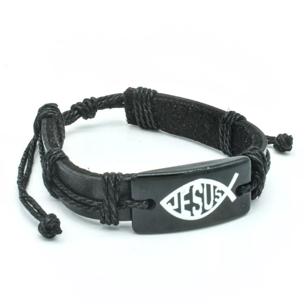 Fish leather bracelet sale