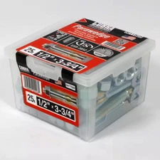 Wedge Anchor Concrete Bolt 1/2 x 3-3/4 in Heavy Duty Hex Head Steel 25 Pack