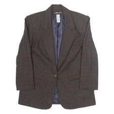 Vintage Sag Harbor Womens Blazer Jacket Brown Wool 90s Check M