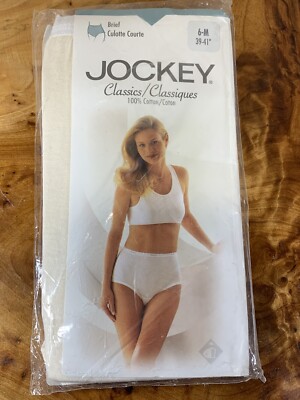 Vintage Jockey for Her Panty Brief Granny Cotton Beige 80s Sz 6-M 39-41  NOS