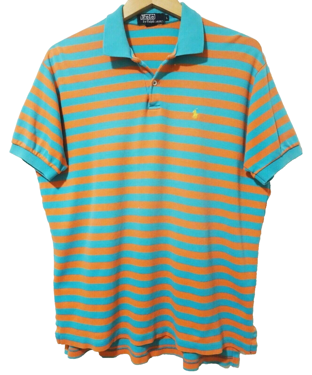 M/L Vtg 90s Y2K Polo Ralph Lauren Striped Distressed Skate Punk