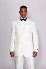 Men"s Basic Tuxedo Suit Solid Color White and Black Jacket with Pants T 802