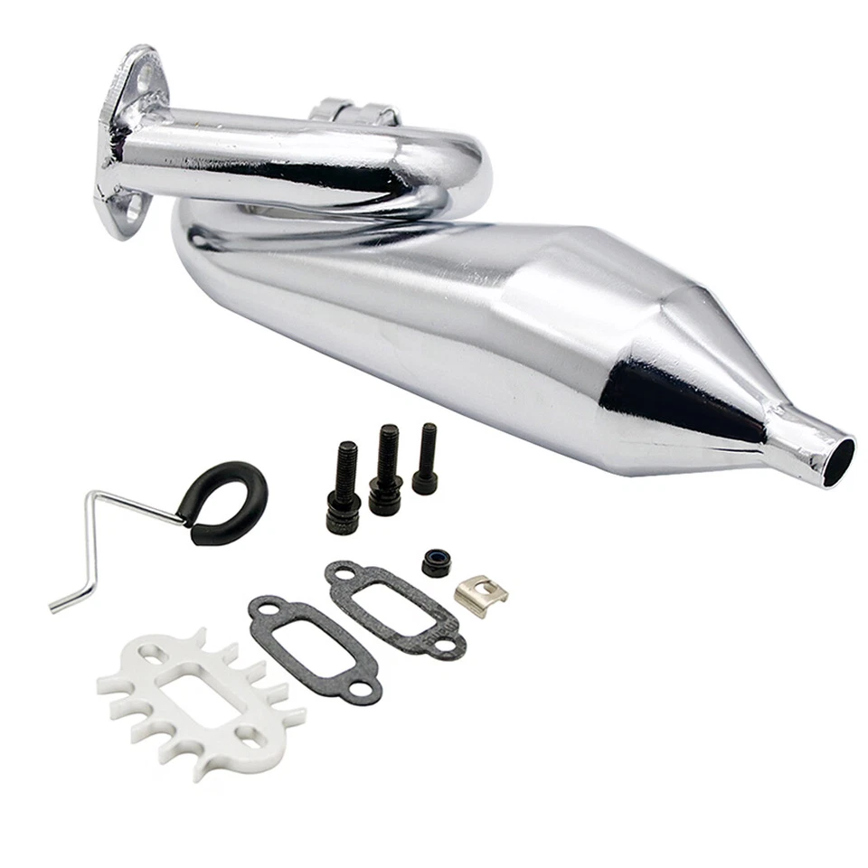 Auspuff Tuned Rohr mit CNC Klemme für 1/5 RC HPI Rovan BAJA 5B 5T 5SC King Motor - Bild 3 von 4