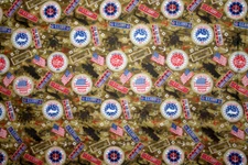 ARMY - NAVY - AIR FORCE - COAAST GUARD - 100% COTTON FABRIC