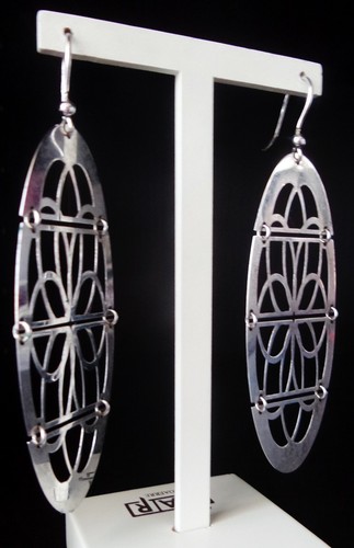 Boucles D'oreilles Pendantes Clip En Argent Travaillé - Neuf Jamais Porté - Sans Marque