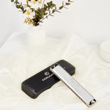 CONJURER 24 Hole Tremolo Harmonica C Key Professional Mouth Organ with Case Gift