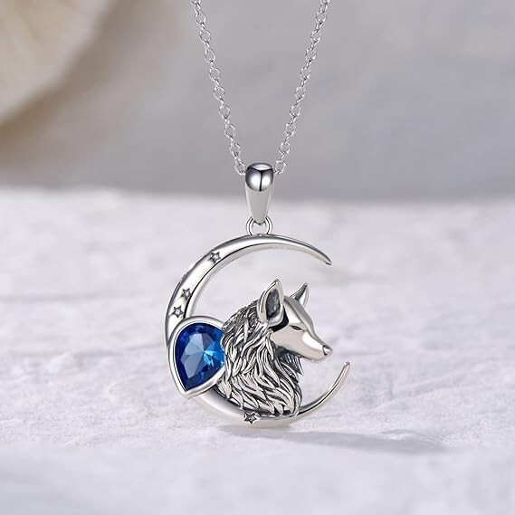 925 Sterling Silver Cat With Moon & Star Necklace Pendant - Dainty Jewelry Gift For Women And Girls