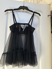 Victoria's Secret New Glamour Black Slip Lingerie w Lace Size 34B