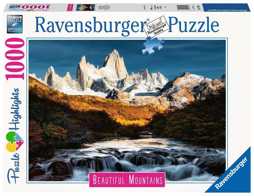 PUZZLE ravensburger 1000 PEZZI beautiful mountains FITZ ROY PATAGONIA di 50 x 70
