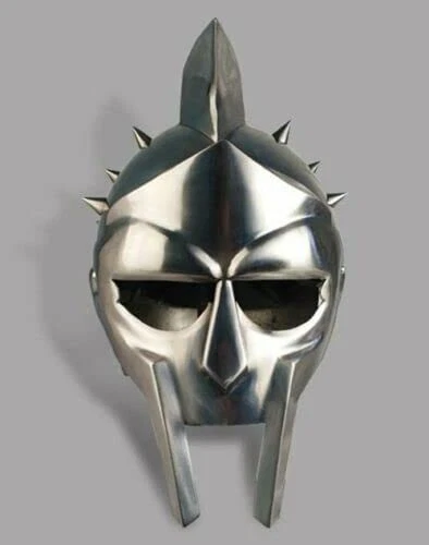 Medieval Gladiador Película Réplica Cromo Casco Warrior Caballero Adulto Navidad - Picture 2 of 16