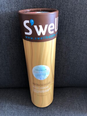 NEW with box S'Well Lily Wood Unique & Hand-Painted Water Bottle 17oz
