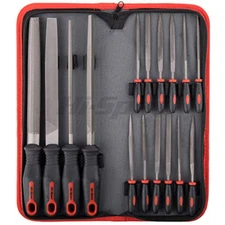 16Pc Steel Hand File Set with Small Needle Files for Wood, Metal and Plastics