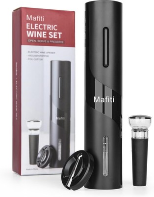 mafiti Wine Opener Battery Operated, Automatic Electric Bottle Black 