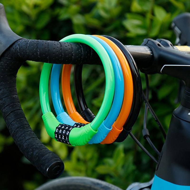 4-Digit Combination Password lock Bicycle Combination Cable Lock Anti-theft Bike
