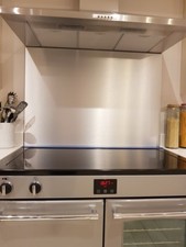 Kitchen Splash Back Brushed Silver Aluminium Cooker Hob Wall - Various Sizes