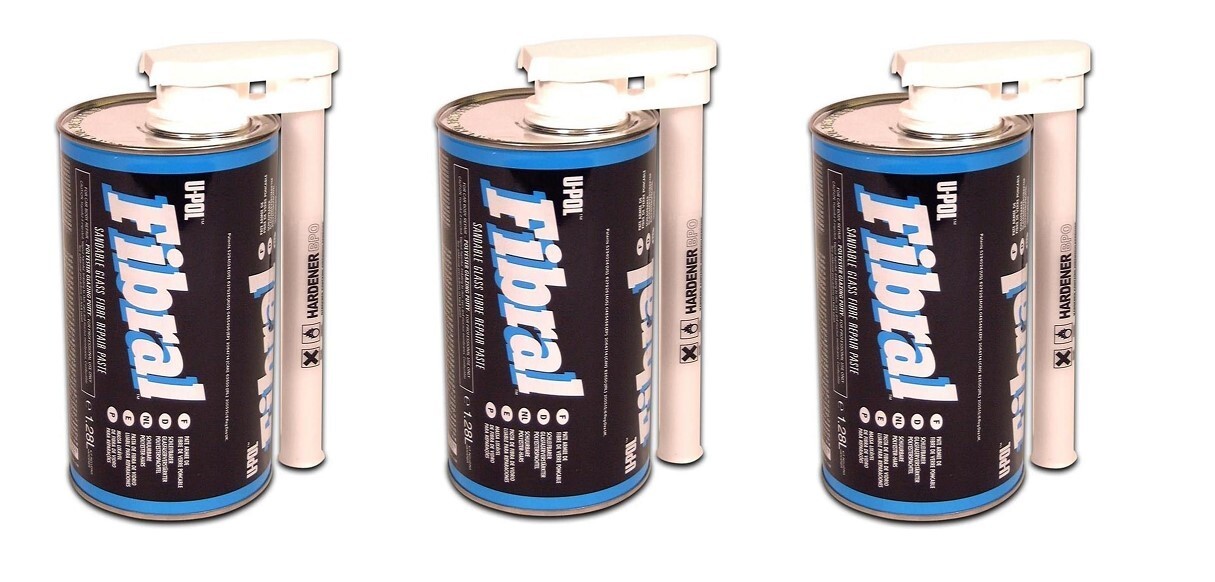 FIBRAL Fiberglass Filler, Pale Yellow, 44oz UP0717 U-POL Products UP0717(3 Pack)