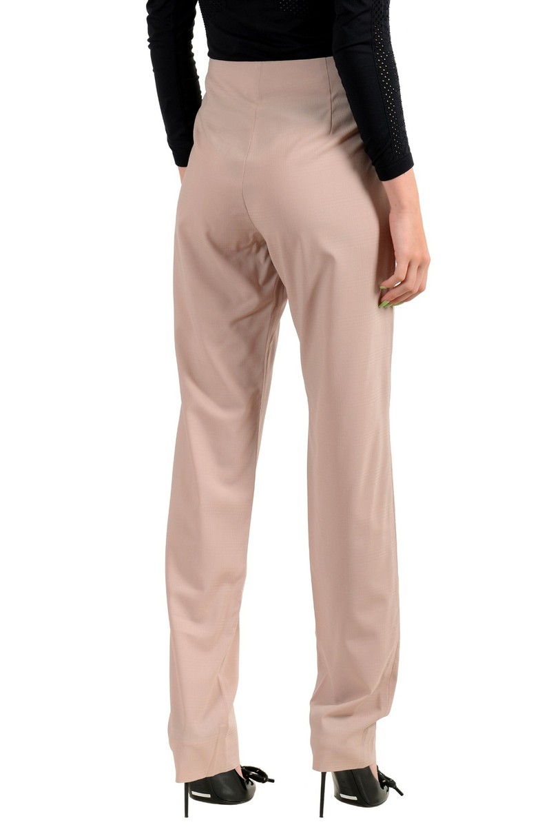 Maison Margiela Women's Beige 100% Wool Flat Front Pants US Maison Margiela Women's Beige 100% Wool Flat Front Pants US