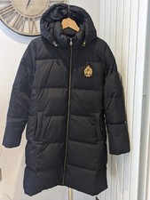 Lauren Ralph Lauren Long Black Coat Duck & Down Size Medium Rrp £300