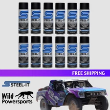 Steel-it Black Polyurethane 12oz Spray Can Full Case (12 Pack)