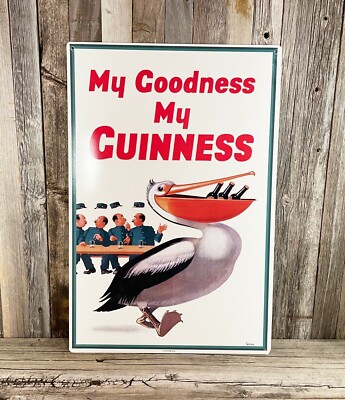 Guinness Beer My Goodness Metal Tin Sign Retro Vintage Style Garage Man Cave New