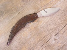 COLTELLO ARTIGIANALE 28 CM ARBURESA scuoio CORNO di Muflone GREZZO Flumini