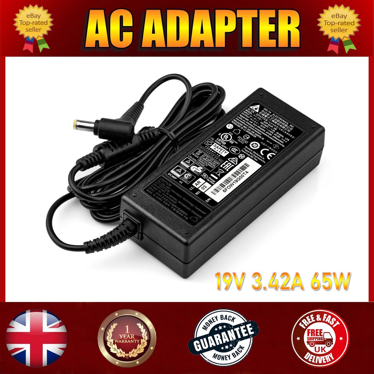 19V 3.42A 65W Adattatore AC Per Packard Bell Laptop - IT