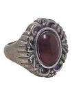 Vintage Sterling Silver Ring Brown Moonstone Cabochon Ornate Setting