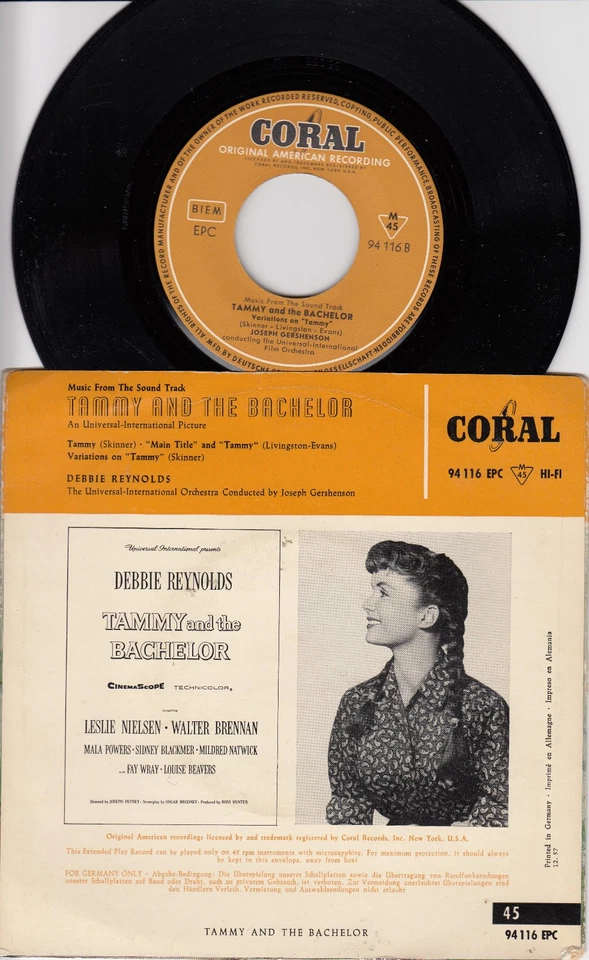 Debbie Reynolds ‎– Tammy And The Bachelor - Deutsche Coral 1957 - Bild 2 von 2