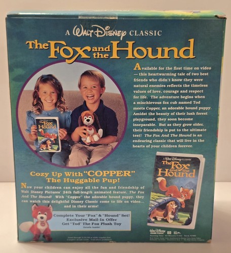 Disney The Fox And The Hound VHS Video And Plush Toy Boxset Vintage Unopened - Picture 3 of 7