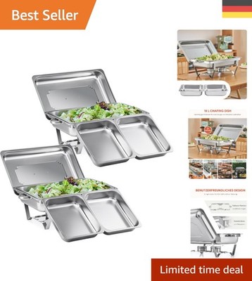 Edelstahl Chafing Dish Set mit 10 Tabletts    Lösung für Veranstaltungen