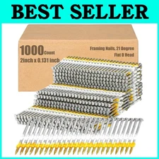 Durable 21 Degree Ring Shank Framing Nails 1000 Ct